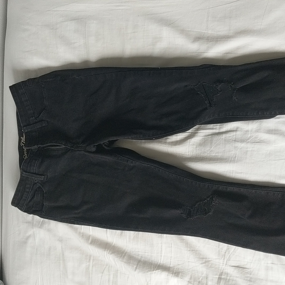 Black distressed skinny jeans high waisted